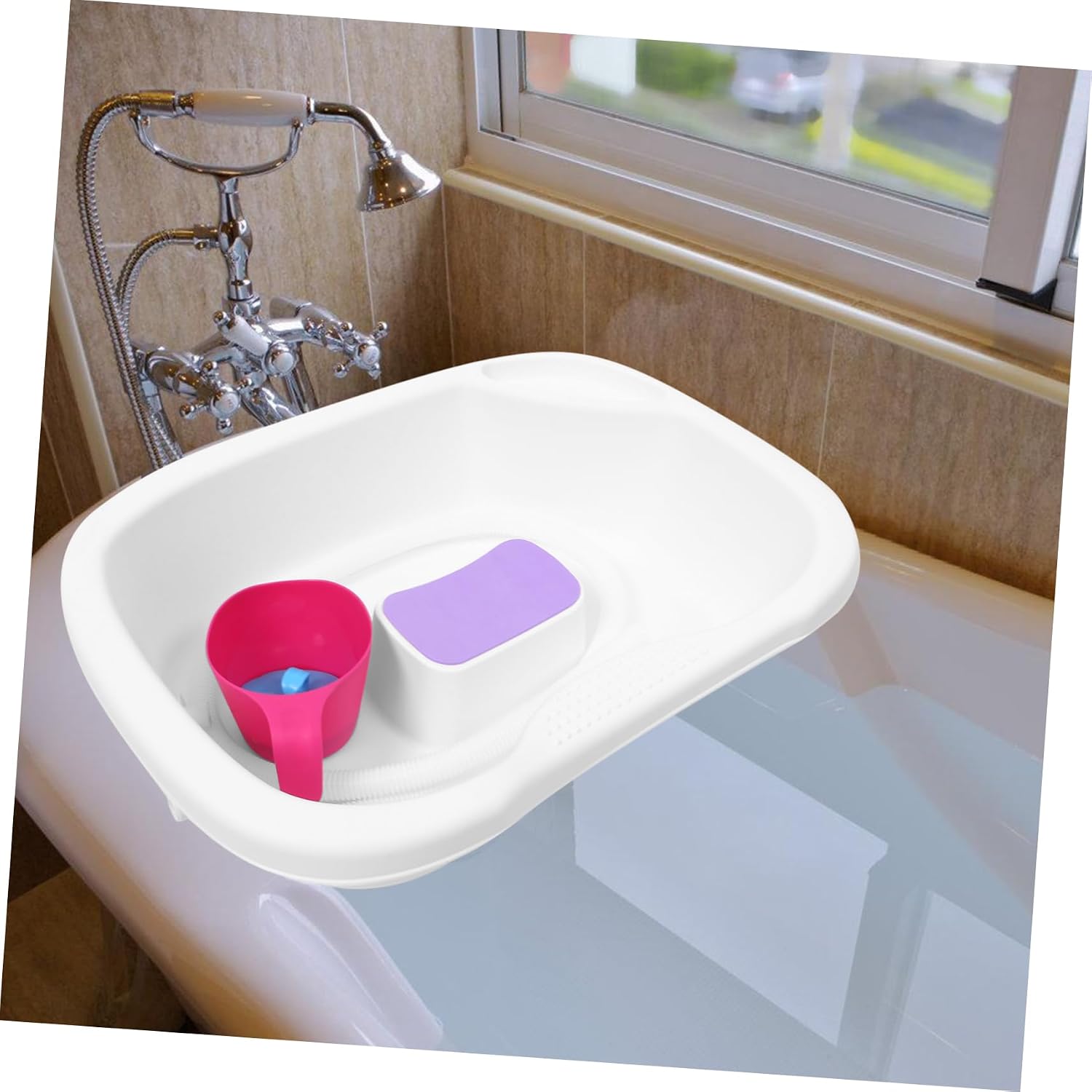 ORFOFE 1Set Portable Hair Washing Basin Convenient Shampoo Tray for Bedridden Elderly Pregnant and Comfortable Hair Care with Accessories