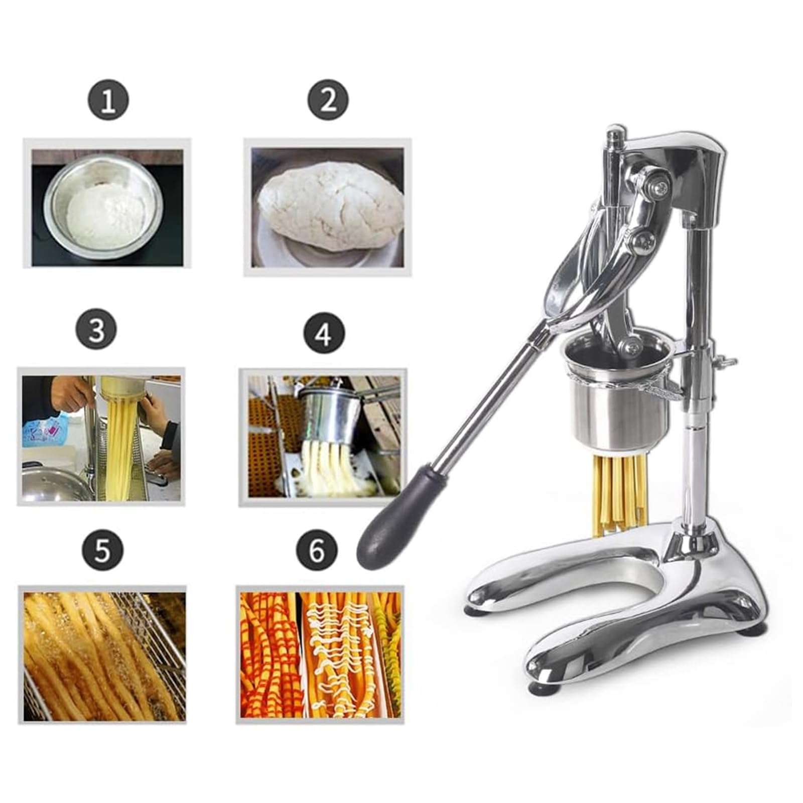 Machine À Frites Professionnelle, Coupe-frites De 30 Cm De Long, Extrudeuse À Pommes De Terre Commerciale En Acier Inoxydable Pour Restaurants Et Particuliers, Robuste Et Facile À Nettoyer