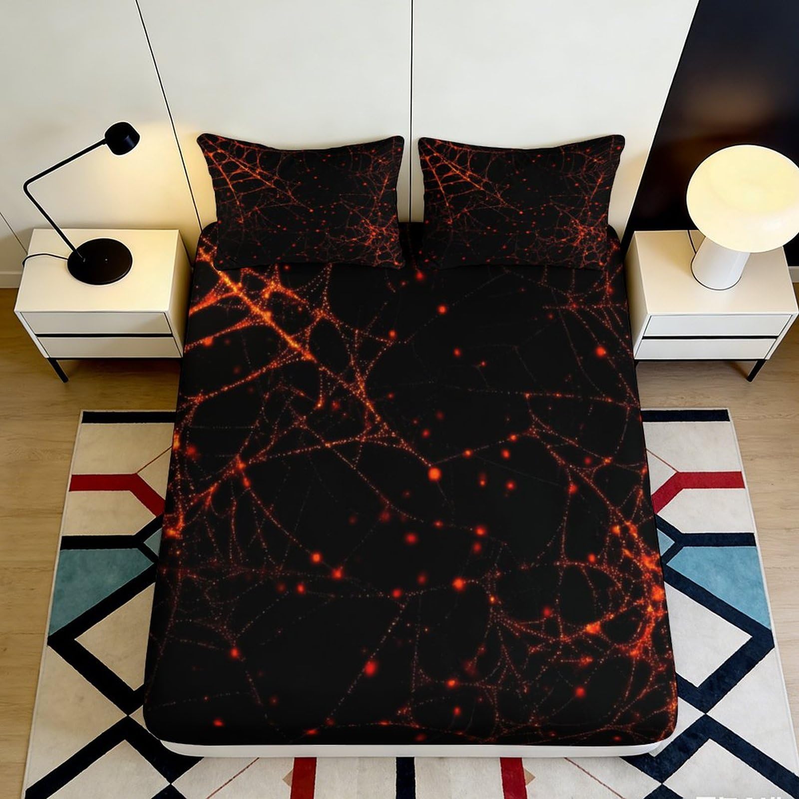 3D Printed Star Constellation Fitted Sheet Microfiber Deep Pocket Non-Slip Bedroom Bedding Star Constellation Mattress Fitted Cover for Adults Washable 140x200x25cm