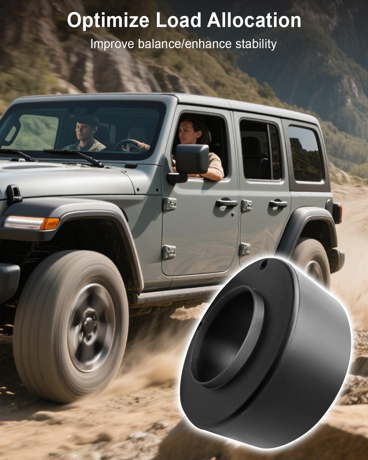 TIKSCIENCE 2 Inch Front Spring Spacer Set Fit for Jeep Wrangler Gladiator 2007-2024 2-4 Door, Automobile Leveling Kit, Coil Spring Spacers Lifting Kit