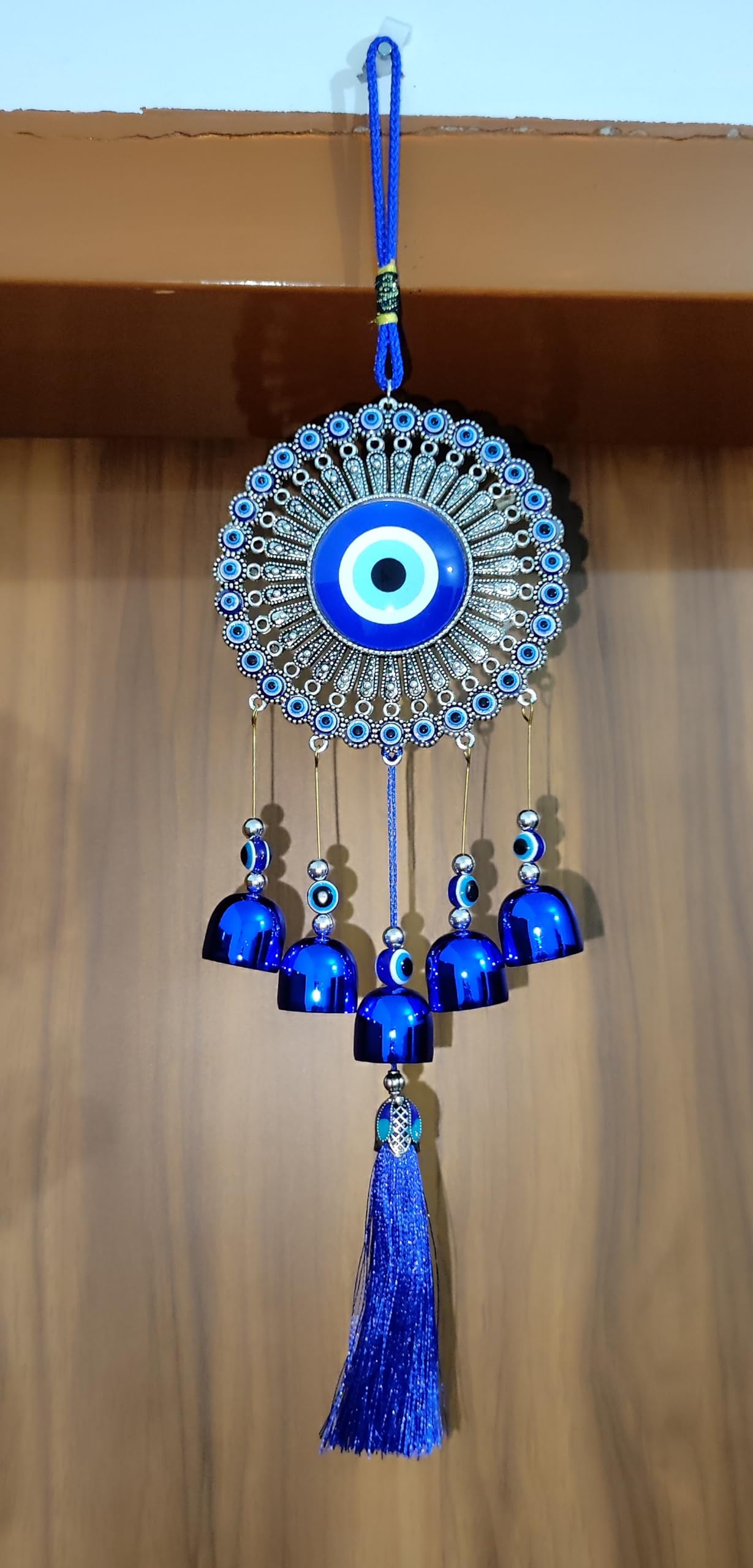 KIRINVEDA 5 Bells Wind Chimes Door Decoration, Nazar Battu for Home Positive Energy, Evil Eye Hanging for Home and Office, Evil Eye Home Decor Items, Hanging Decorative Items for Home (B0D87F32LK) Amazon Price History, Amazon Price Tracker