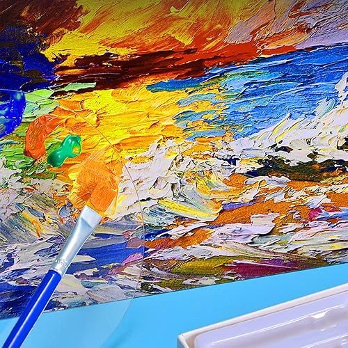 Miniatura 6 de Bandeja de pintura rectangular transparente de 7.9 x 11.8 in, paleta de pintura acrílica para acuarela, gouache, bricolaje, arte artesanal