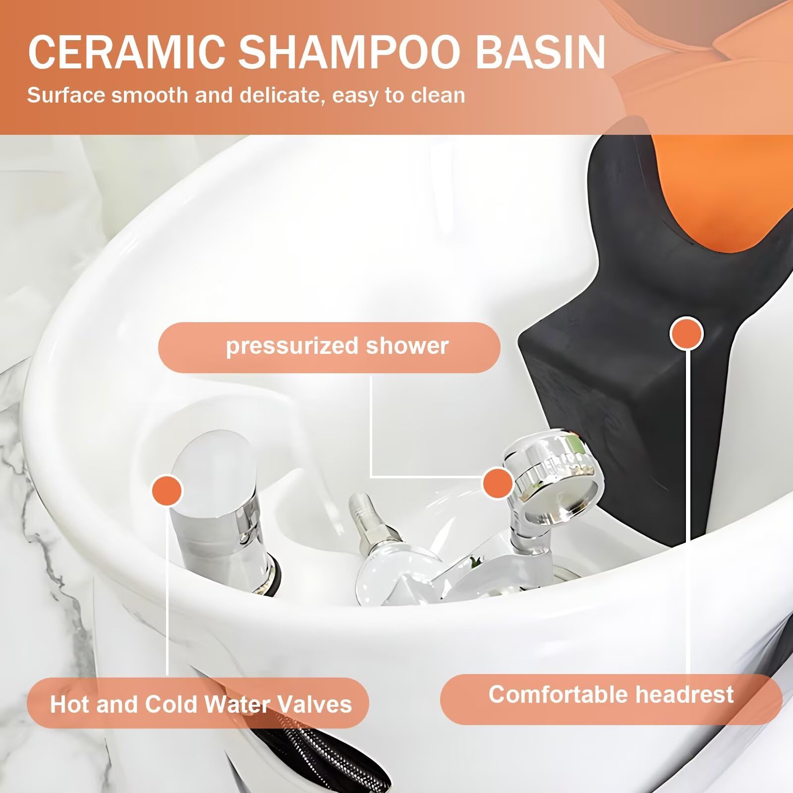 Salon-Shampooliege, Multifunktionale Kopfmassage-Shampooliege mit Keramikbecken