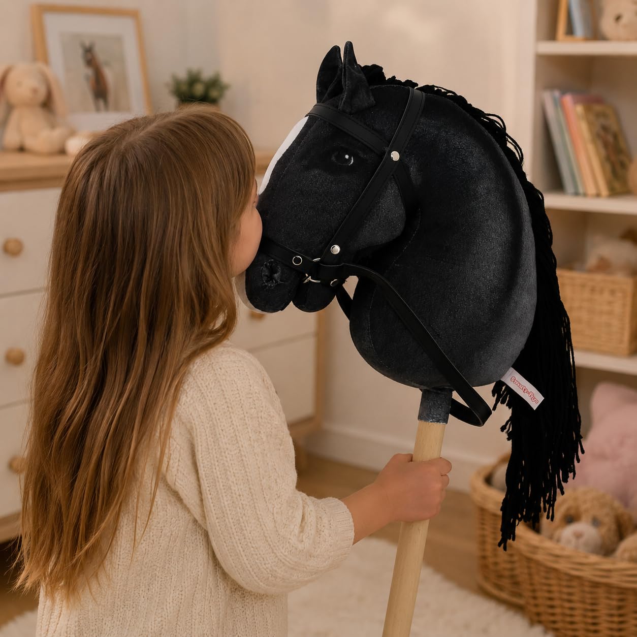 Sweety Toys 14224 konik hobbystyczny, na kijku, bez kółek, nadaje się do turniejów hobbystycznych