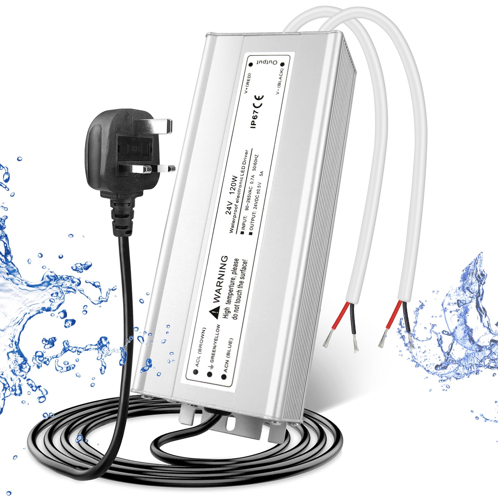 LightingWill 24V 4.16A 100W Power Supply IP67, Outdoor Waterproof LED Driver With Plug, AC 240V to DC 24 Volt Transformer for LED Lighting, CCTV, Computer Project — view 19