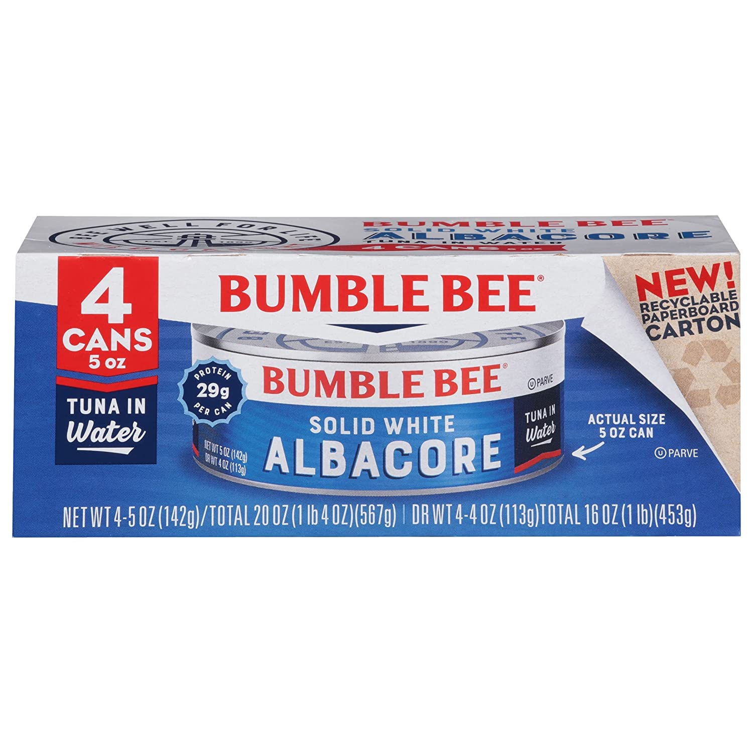 Buy Bumble BeeSolid White Albacore Tuna in Water, 5 oz Can (Pack of 4