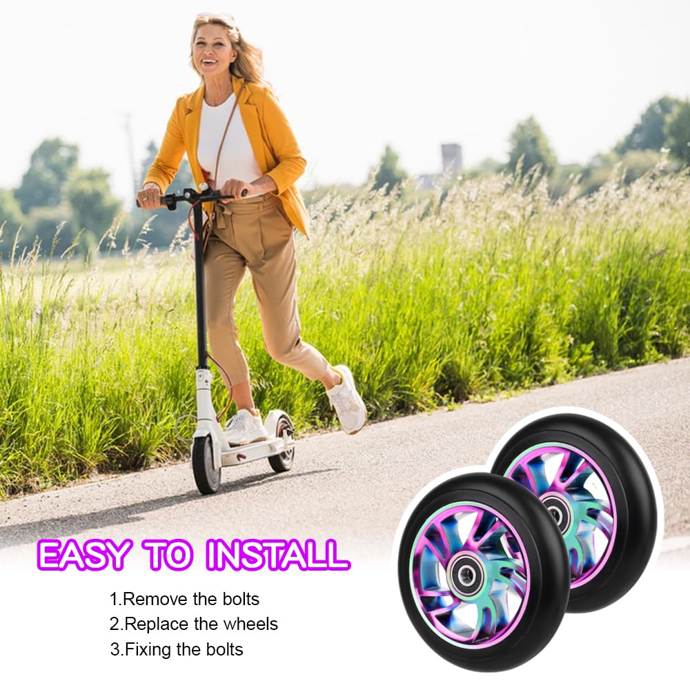 Stuntstepwielen, 2 stuks, 100 mm, stepbanden, reservewielen 88A met