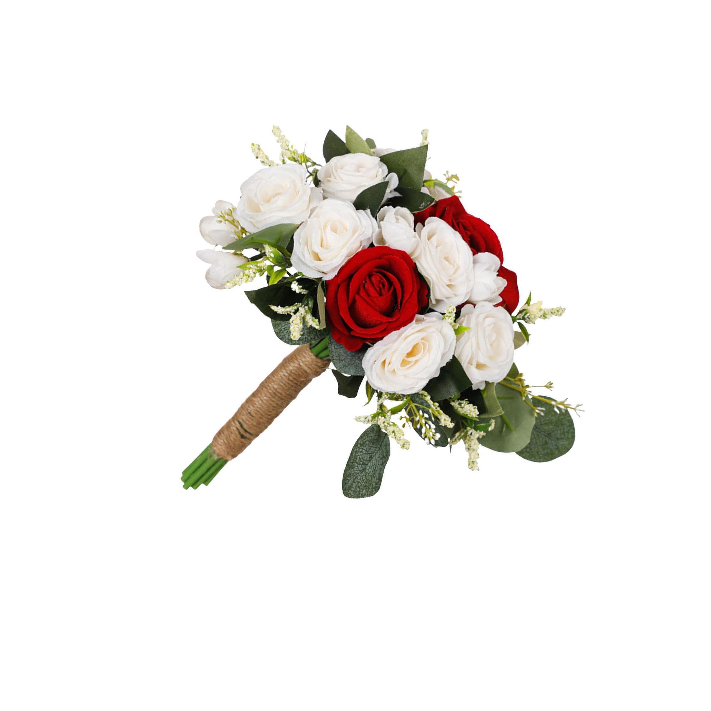 QUXVUIS Silk Flowers Wedding Bouquet Designed To Blend Elegance With Realistic Charm Brides Looking To Enrich Celebration Artificial Wedding Bouquet Bride