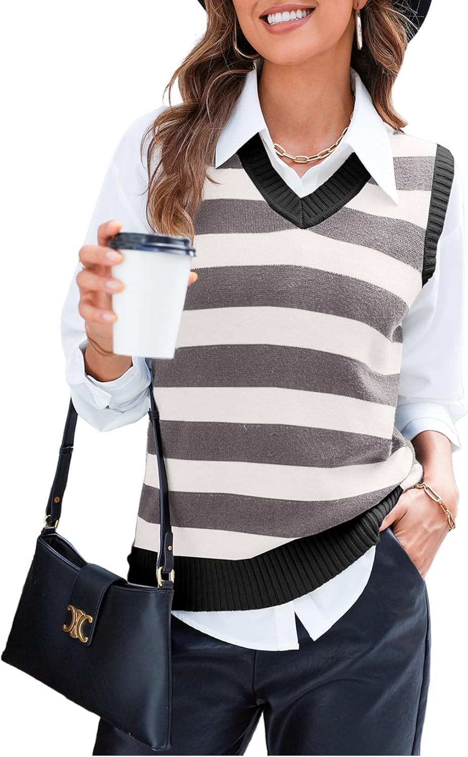 EVALESS Sweater Vest Women V Neck Knit Sleeveless Tunic Tank Tops Casual Pullover Sweater Spring Trendy 2026 Outfits