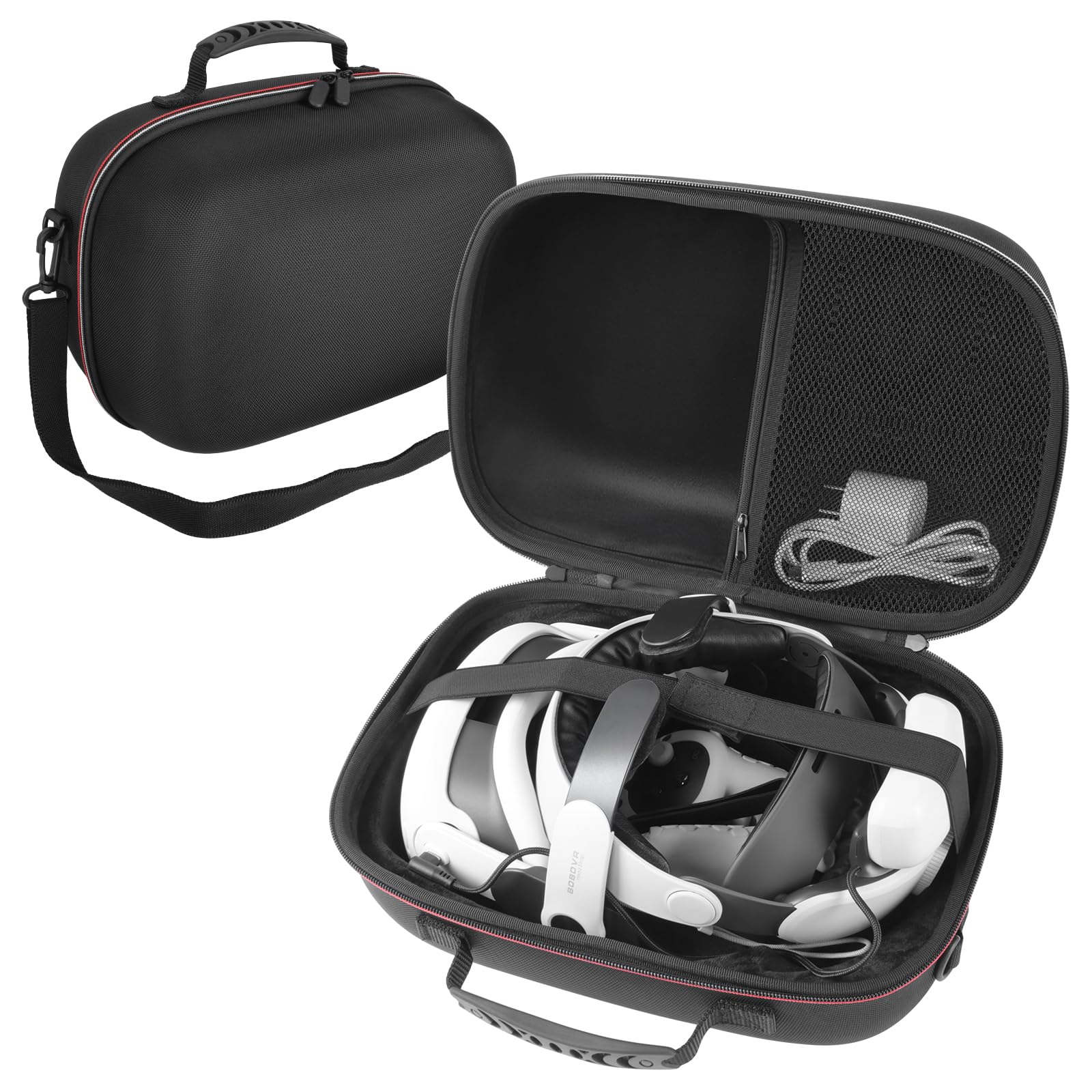 ARVOK Carry Case for Meta Quest 3S/3/2/Oculus Quest 3/2/Pro/Pico 4, Case for Kiwi Design/BOBOVR Battery Head Strap and Other Accessories, EVA Hard Shell VR Headset Protective Bag for Travel Storage