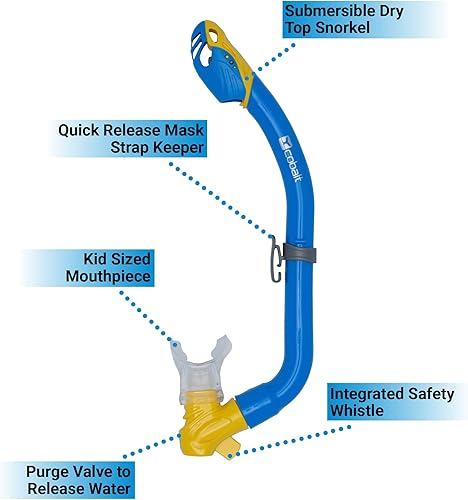 Miniatura 3 de COBALT Komodo - Combo de esnórquel para niños, antiempañamiento, antifugas y juego de esnórquel para jóvenes y jóvenes, buceo.