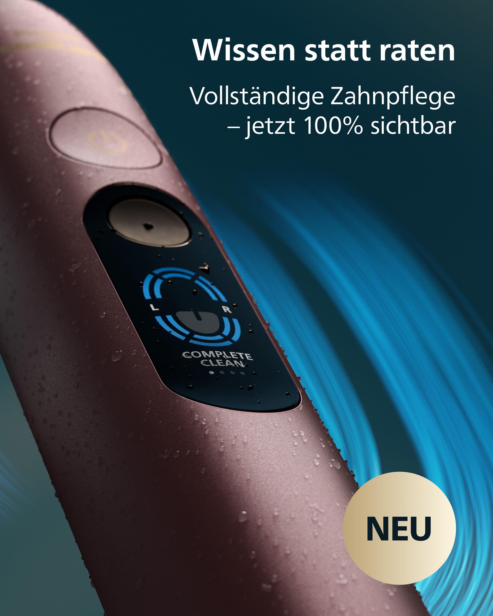 Philips Sonicare Next-Generation DiamondClean 9000 elektrische Zahnbürste - intelligentes Feedback zur Putzabdeckung, intelligente Andruckkontrolle und 21 Einstellungen, Satin-Lila, HX9214/85