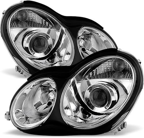 ACANII - Para [modelo halógeno solamente] 2001-2007 Mercedes Benz W203 C230 C240 C320 Proyector Faros Faros Delanteros Izquierdo+Derecha