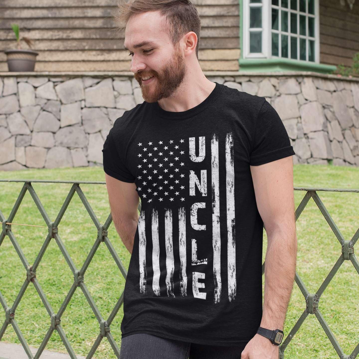 Veracco Uncle American Vintage USA Flag Men T-Shirt Best Uncle Shirt - Image 5