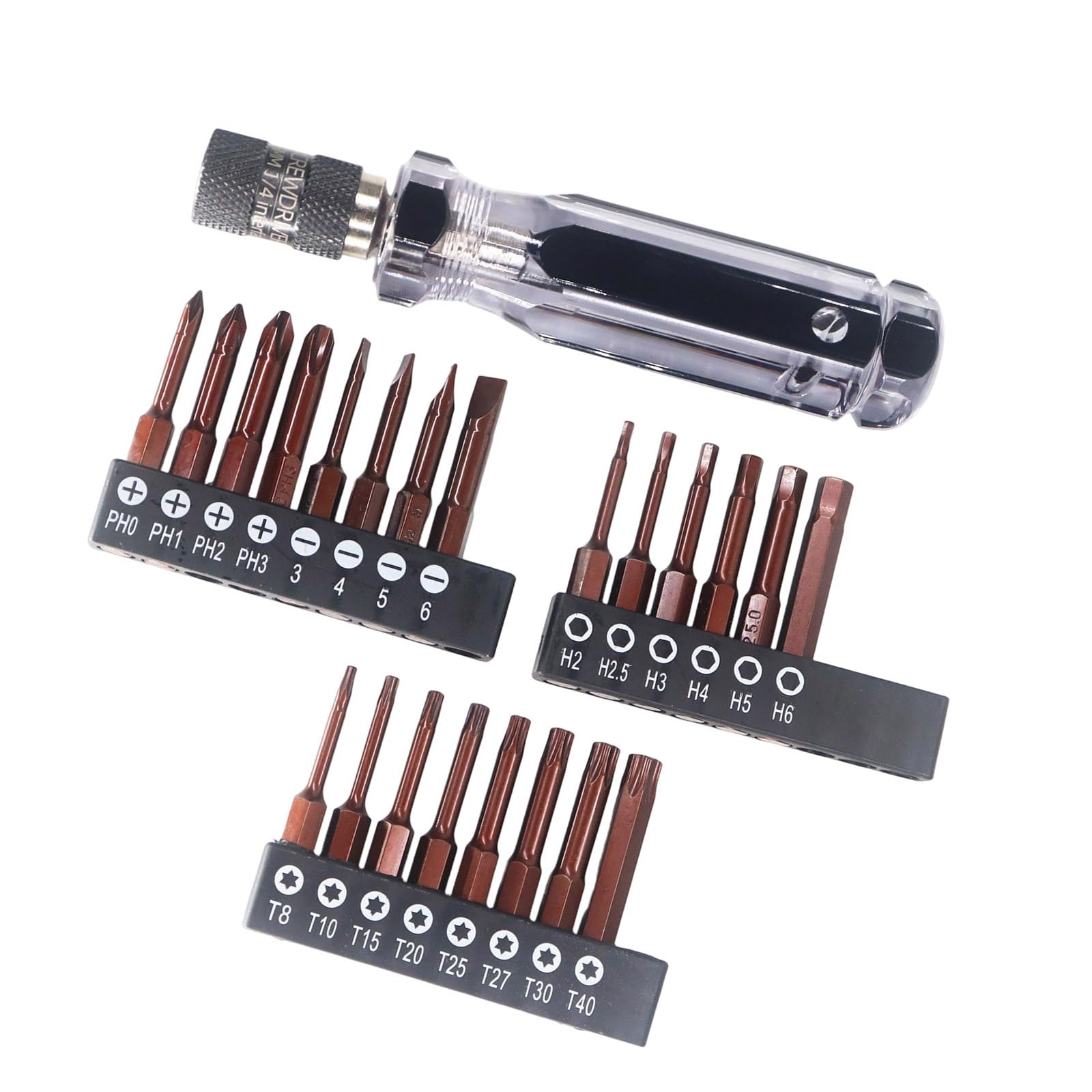 Netbiio 22 Batches End Driver Bit Hex Shank Ergonomic Driver Handle Accessory Grip For Electric Drills, Hex Shank Handle For Precision Work
