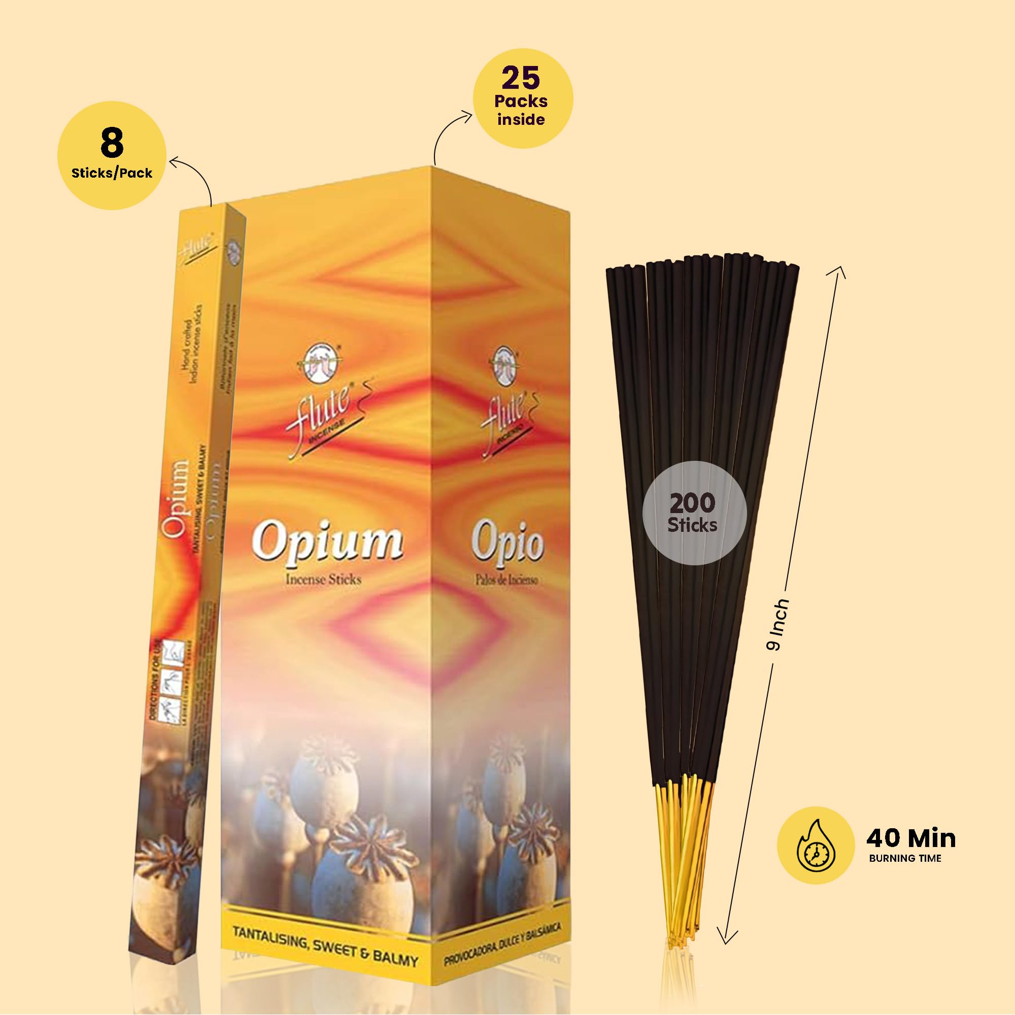 Amazon.com: Flute Opium Incense Sticks – Warm Fragrance for Deep
