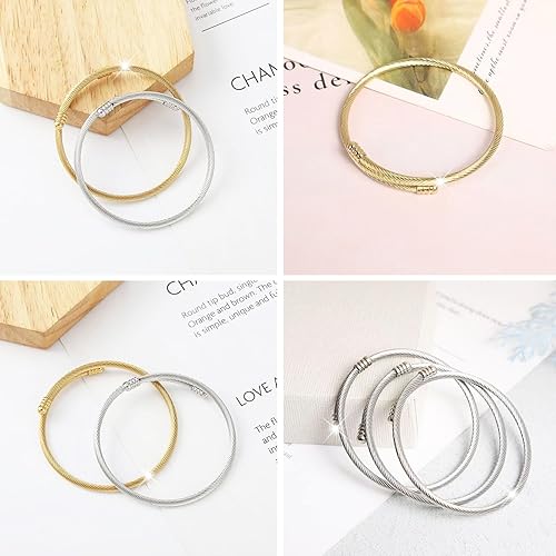 Miniatura 9 de 20 pulseras con dije de serpiente, pulseras elásticas expandibles, de acero inoxidable, pulsera de serpiente plateada para mujer, suministros de