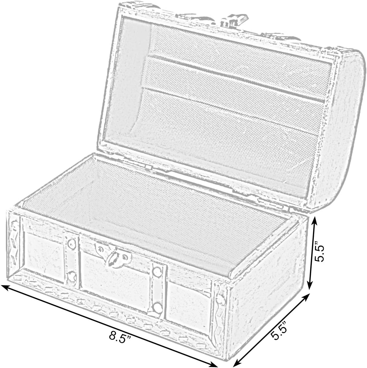 Vintiquewise(TM Decorative Wood Leather Treasure Box (Small Trunk Only)