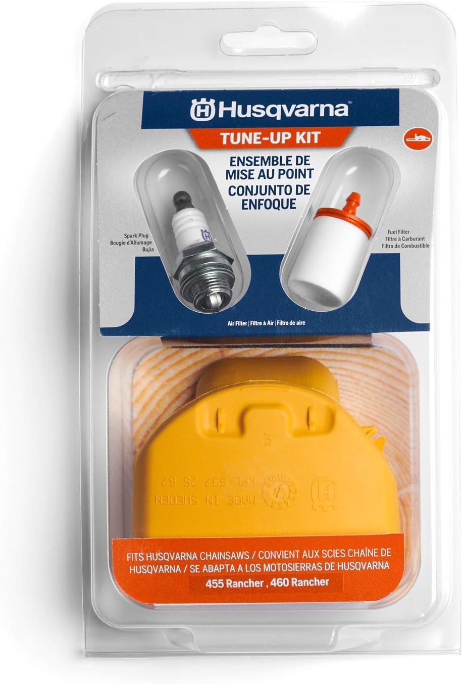 599333701 455R/460R Chainsaw Maintenance Kit, Easy-to-Install Chainsaw Parts Tune Up Kit Includes Air Filter, Fuel Filter and Spark Plug