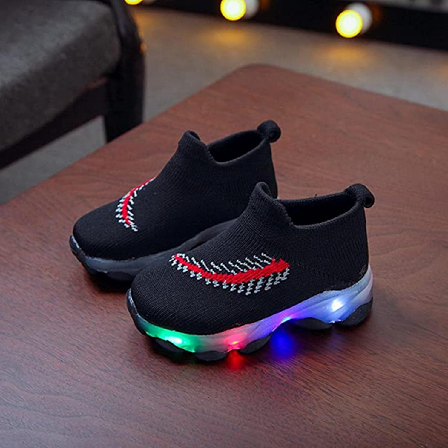 Children Baby Led Luminous Sneakers Girls Boys Breathable Mesh Sport Running Shoes Outdoor Breathable Loafers : Everything Else