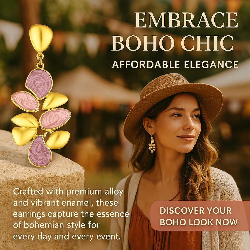 Kemstone Rose Gold & Silver Layered Dangle Earrings for Women – Lightweight Chandelier Teardrop Earrings – Hypoallergenic Fashion Jewelry Gift