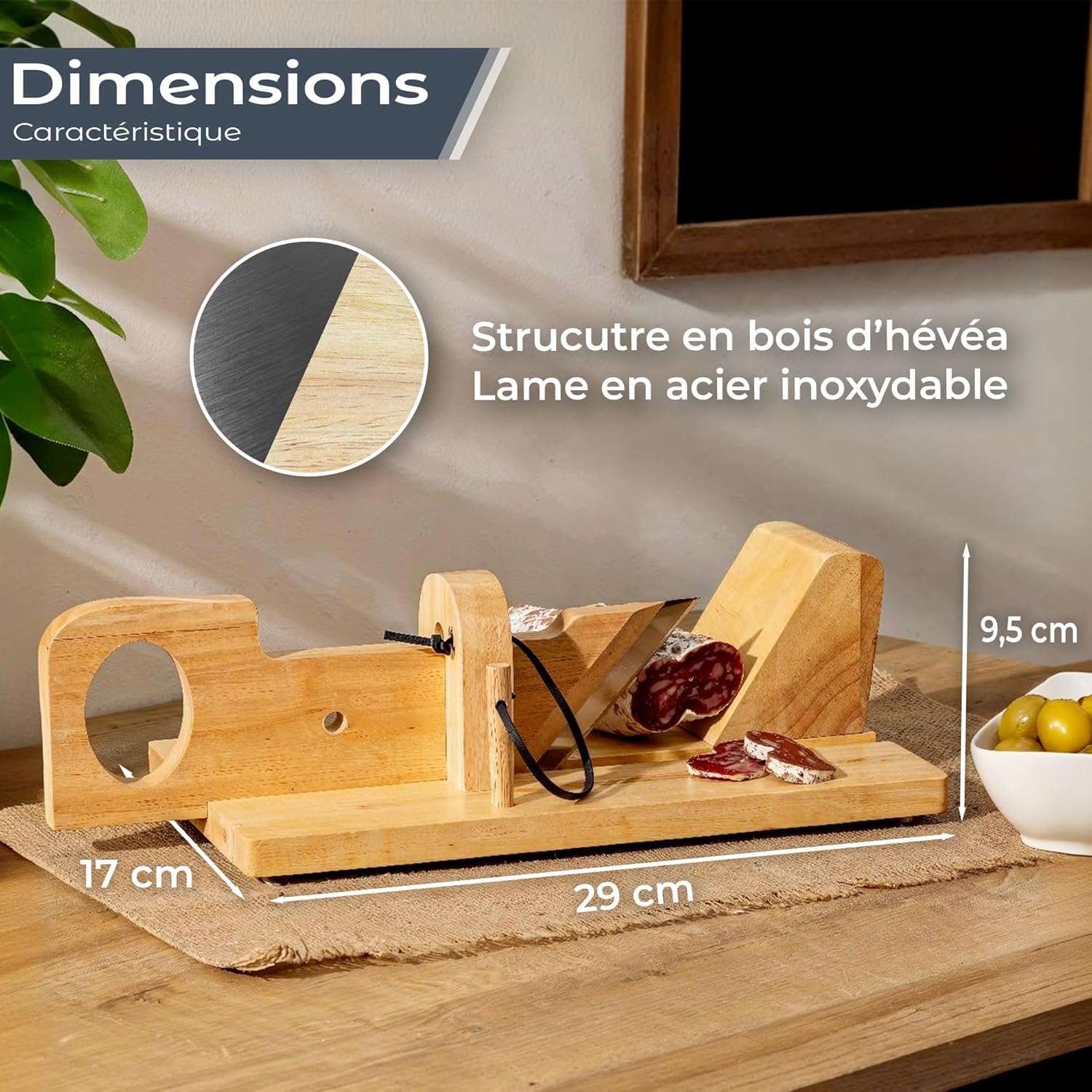 Guillotine Saucisson Personnalisé - Trancheuse Gravée avec Texte - Cadeau Papa Homme Noël Fête des Pères