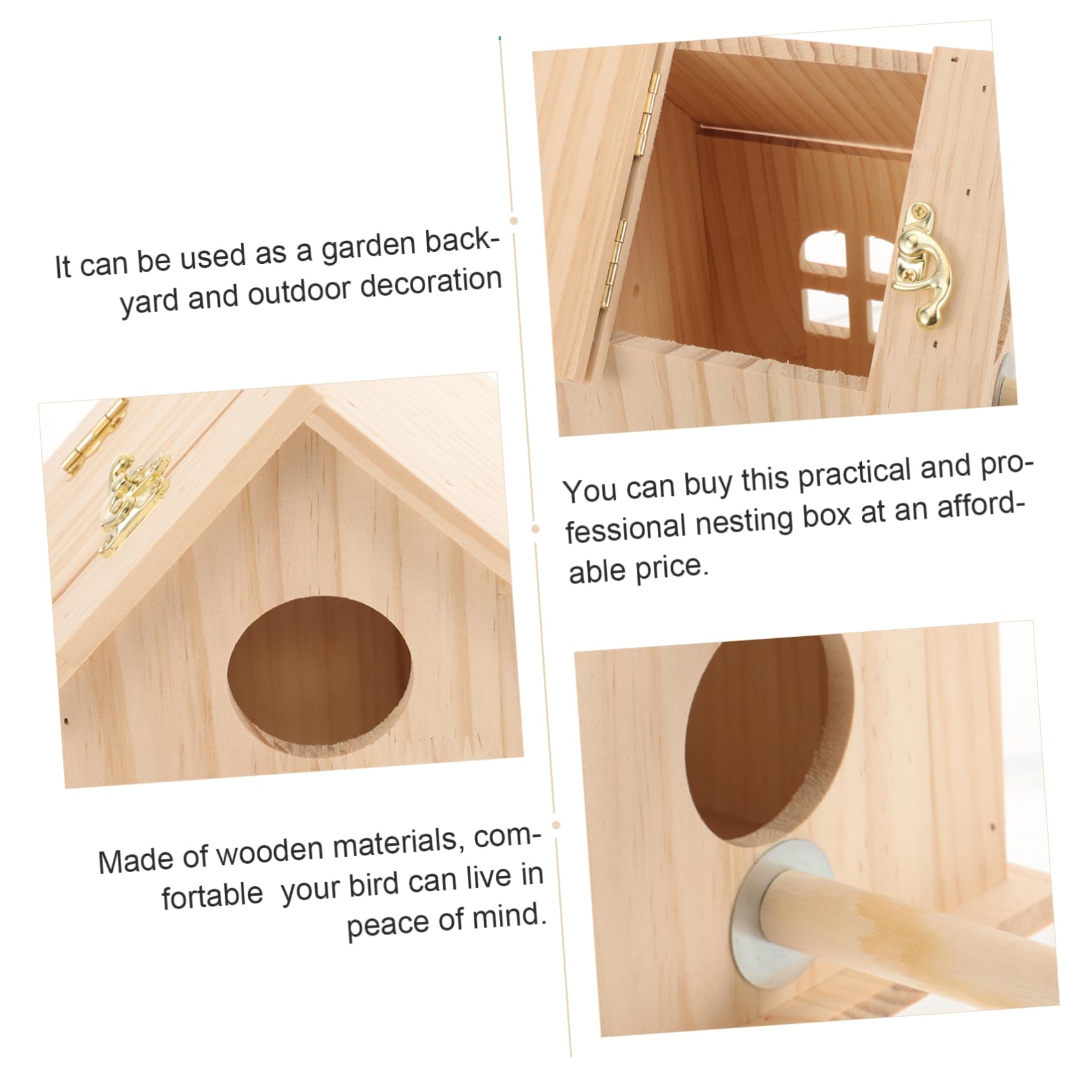 DOITOOL Caja Terrario De Aves Criadero De Madera Nido De Pájaro De Madera Casa De Pájaros De Madera Juguetes De Aves para Periquitos Accesorio Periquito Nido para Dormir G5 Ventana Munia