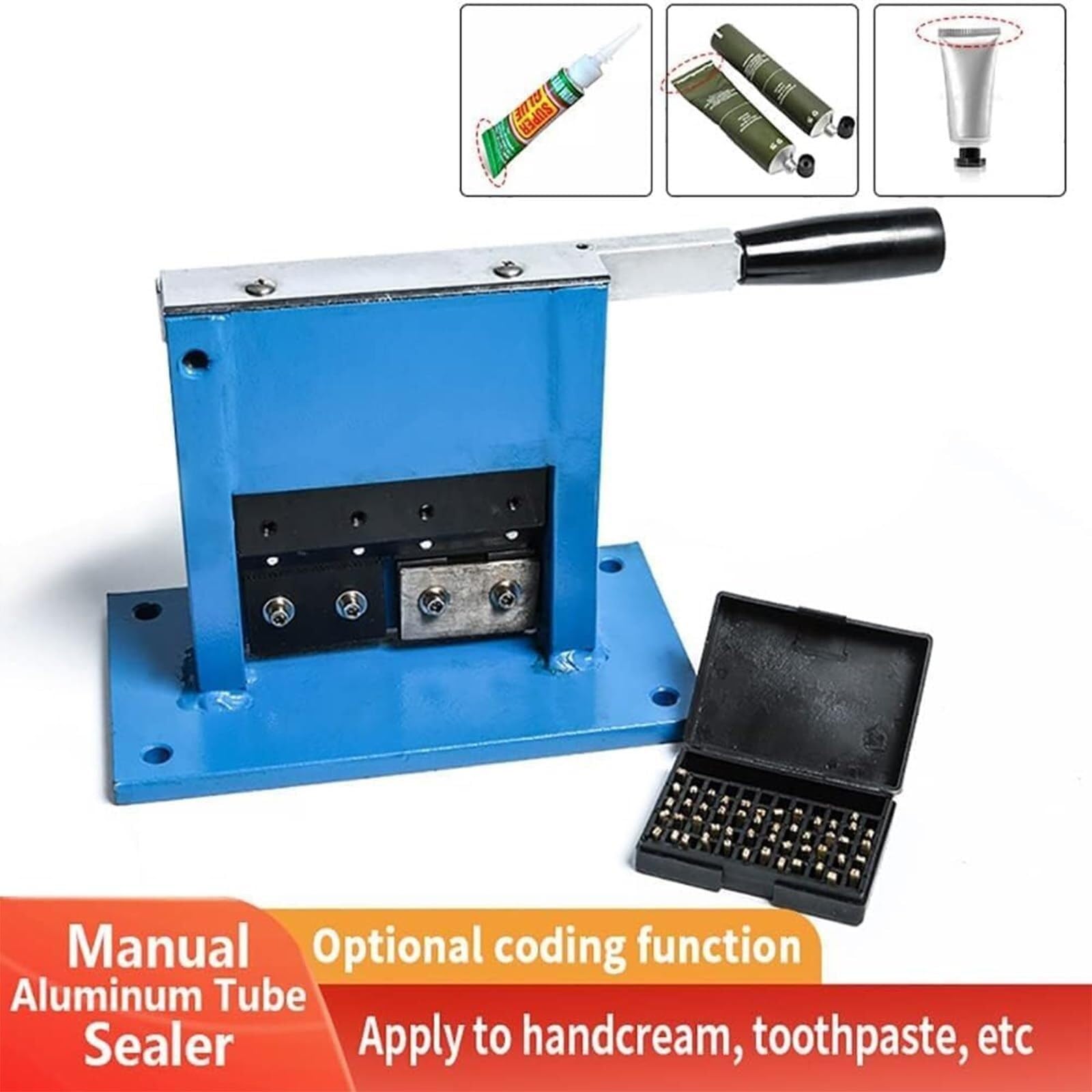 Tube Sealer for Aluminum Tube Toothpaste Cosmetic Cream Packing Manual Sealing Machine Sealer Ointment Tube Sealer with Number — view 2