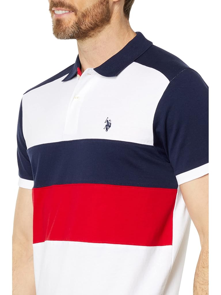 U.S. POLO ASSN. Slim Fit Chest Stripe Color-Block Polo