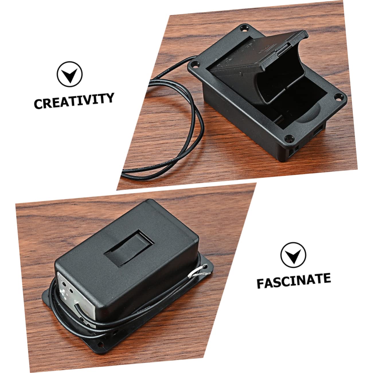 Boîtier Pile 9V Pour Guitare électrique Et Basse - Support Micro Actif Facile à Installer Et Remplacer (noir, Plastique) - 6