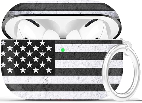 Funda para Airpods Pro - YOMPLOW Funda protectora rígida de piel portátil y a prueba de golpes para mujeres y niñas con llavero para Apple Airpods