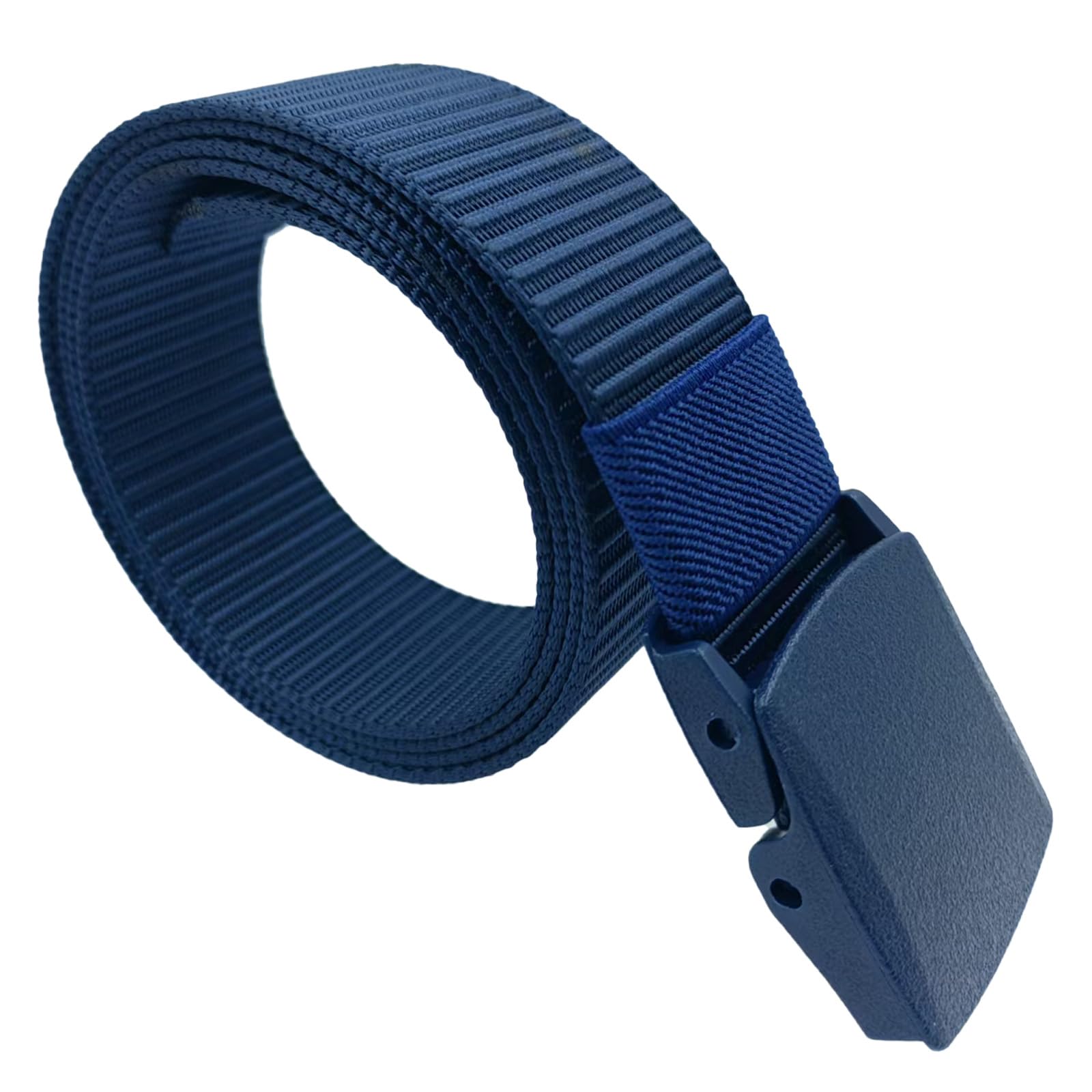 ELTACASUX Nylon Mens Belt,Adjustable Web Belt,Military Belt with Non Metal Plastic Buckle,Slidable Ring Clip,47.24inch