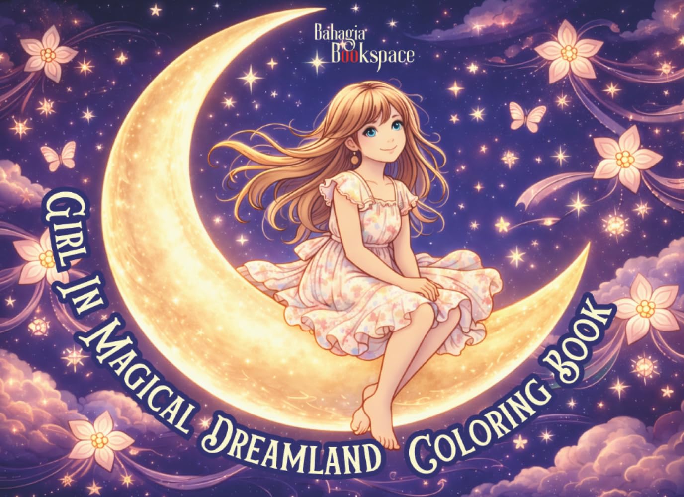 Girl In Magical Dreamland Coloring Book: For Teens and Adults : Cute Anime Girls Characters, Dreamy Worlds, Enchanting and Whimsical Scenes for Creative Fun, Mindfulness, Relaxation and Stress Relief