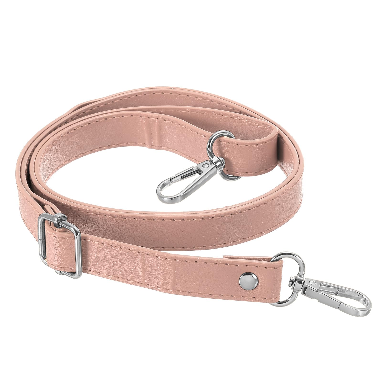 PATIKIL Leather Purse Strap Replacement 51 Inch, Adjustable Shoulder Crossbody Replacement Strap with Silver Hardware, Pink
