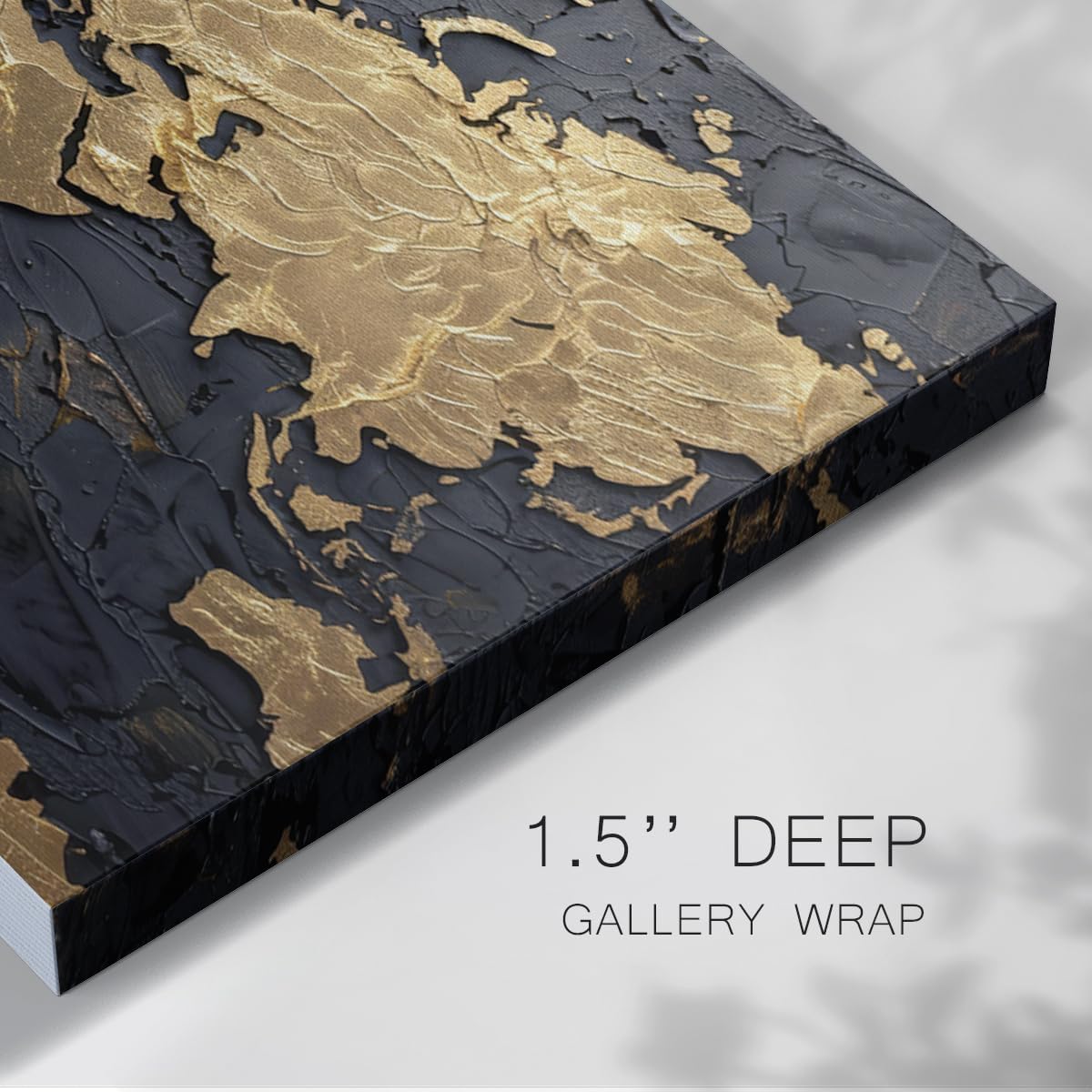 Renditions Gallery Canvas Paintings for Home Dark & Gold World Map with Crumpled Background Artwork Wall Hangings for Drawing Room Kitchen Bedroom - 24" X 36" LT572