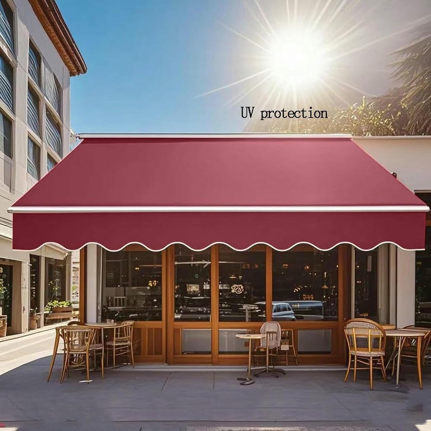 Patio Awning Retractable Sun Shade Shelter Replacement Fabric, Door Window Sunshade Shelter Replacement Canvas UV Protection(Fabric Only)