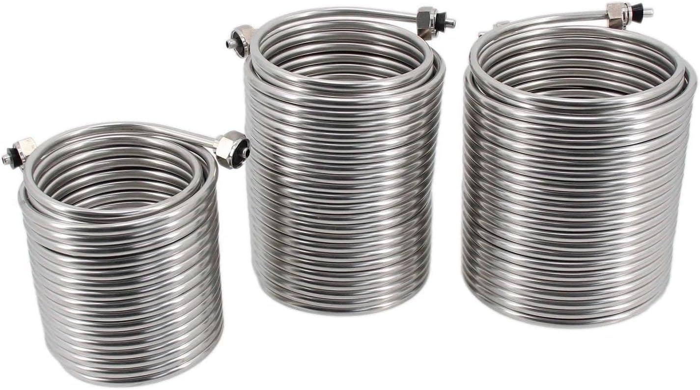 Stainless Steel Jockey Box Dual Coil 5/16"OD 50/70/80ft Draft Equipment DIY Jockey Box Homebrew Kegging Parties Picnics Coil(50ft)