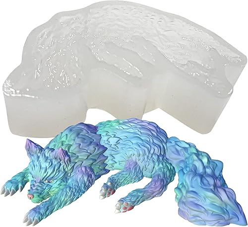 Timber Wolf - Molde de silicona de resina epoxi 3D para manualidades de azúcar de fondant, decoración de pasteles, arcilla polimérica, jardín de