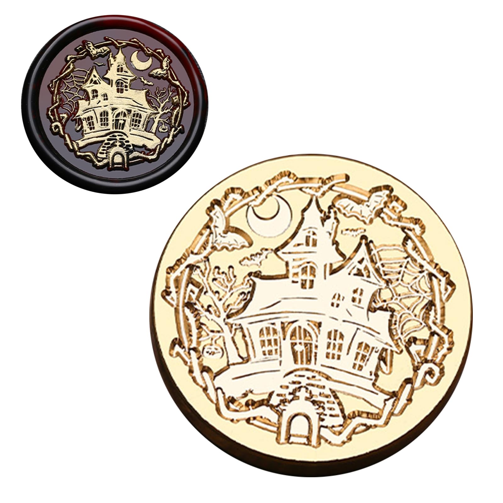 oringnat Halloween Series Waxed Seal Stamp Witch Sealing Waxed Stamp for Invitation Envelopes Cards Scrapbooking