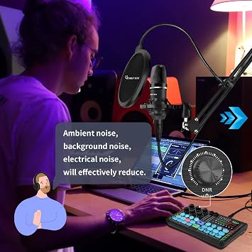P2 Podcast Equipment Bundle for 2,Condenser Mics with Audio Mixer Streaming