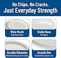 Vista 4 de Platos ovalados Carlisle Sierrus de melamine para servir/cenar, Bone, 24