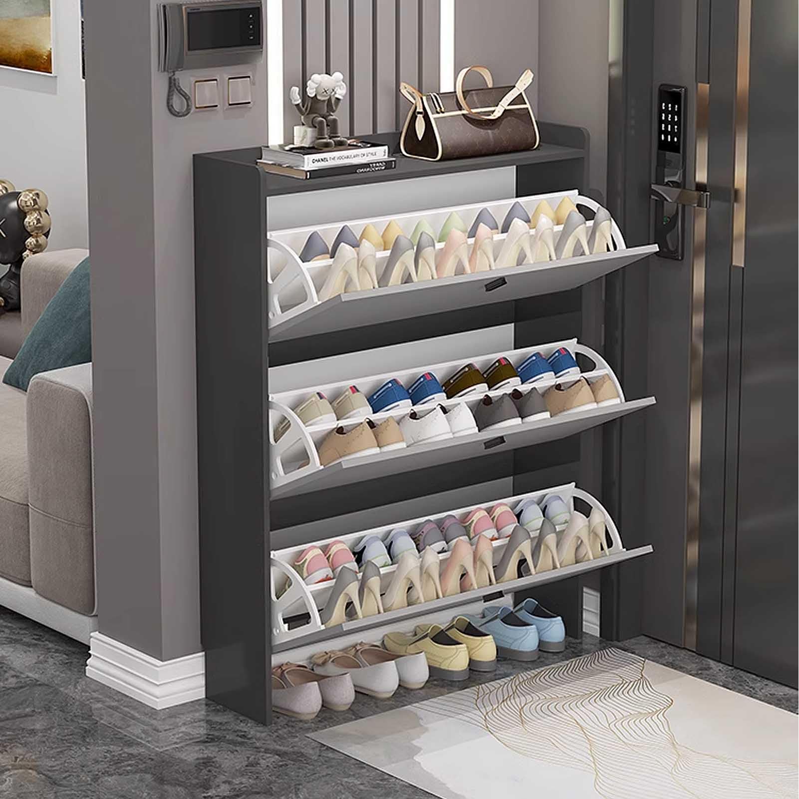 Amazon.com: KaBuea Slim Shoe Storage Cabinet with Flip Down