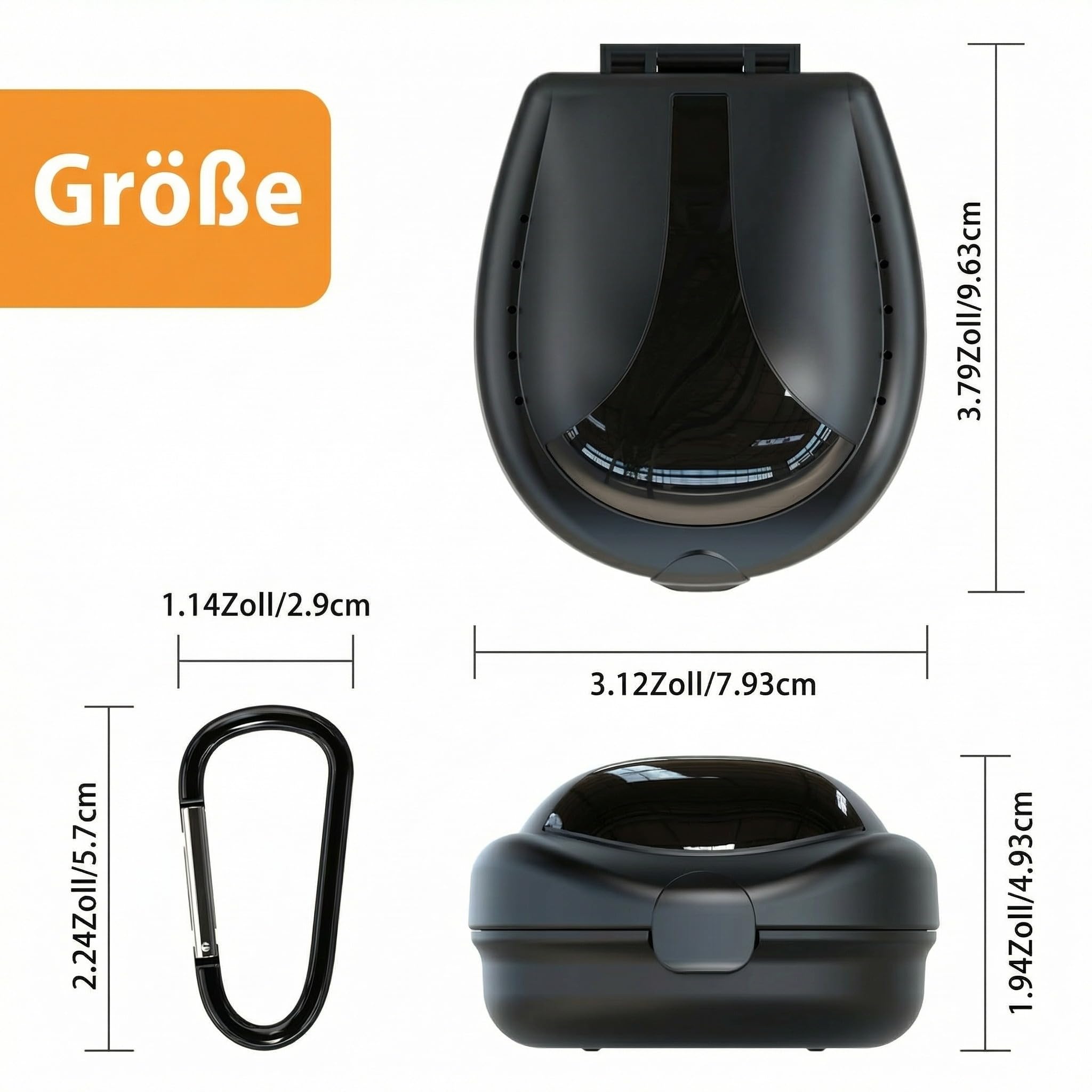 ARGOMAX Étui de protection pour protège-dents de sport avec mousqueton, étui pour protège-dents de football, noir.