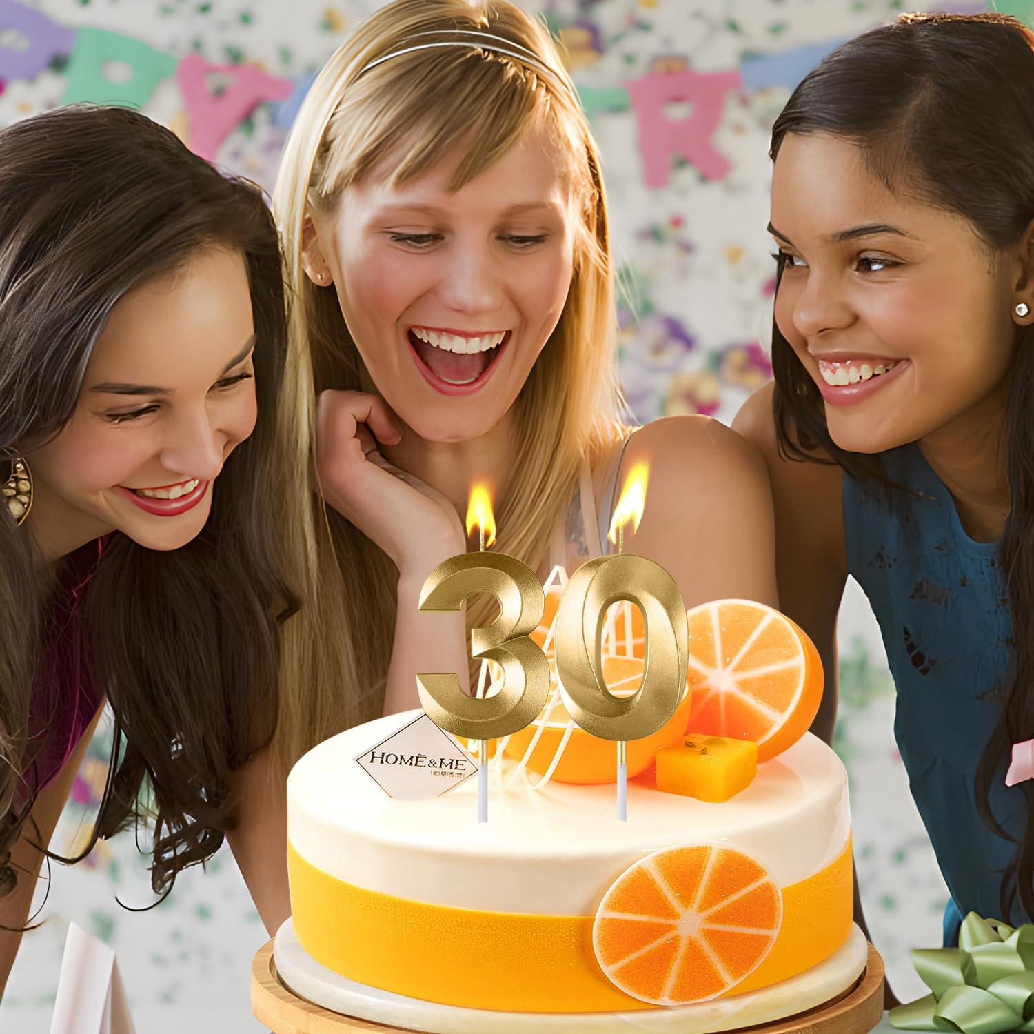 Or Profond Bougies D'anniversaire En Forme De Chiffre 30, 6D Bougies Or Profond Décoration De Gâteau,décoration De Gâteau Pour Fête D'anniversaire