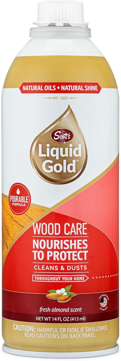 Scott's Liquid Gold Pourable Wood Cleaner and Polish (Non-Aerosol), 14 oz, Six Pack