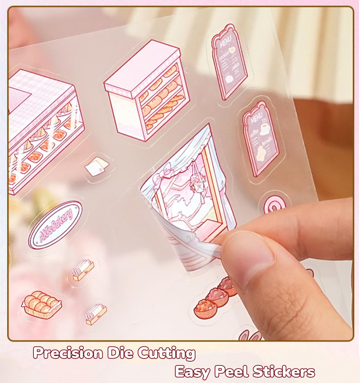 Wnqou 4 Sets DIY 3D House Stickers, 3D Scene Stickers Miniature Simulated Cabin Scene Stickers - Image 4