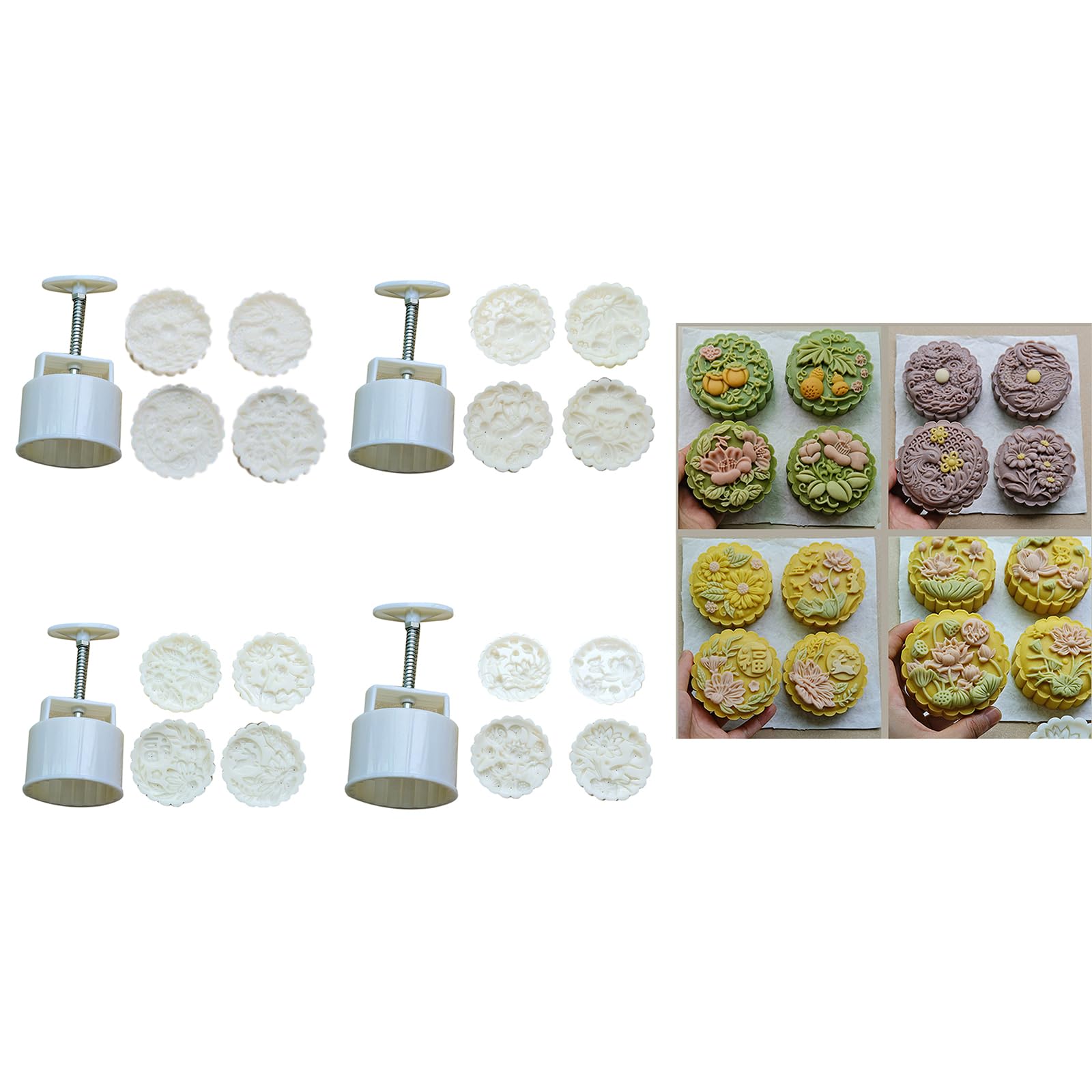 Zkhxhtg bakeware sets Pattern Moon Cakes Molds MidAutumn Festival Moon Cakes Maker Cookie Stamp Hand Pressure Moon Cakes Bakings Tool
