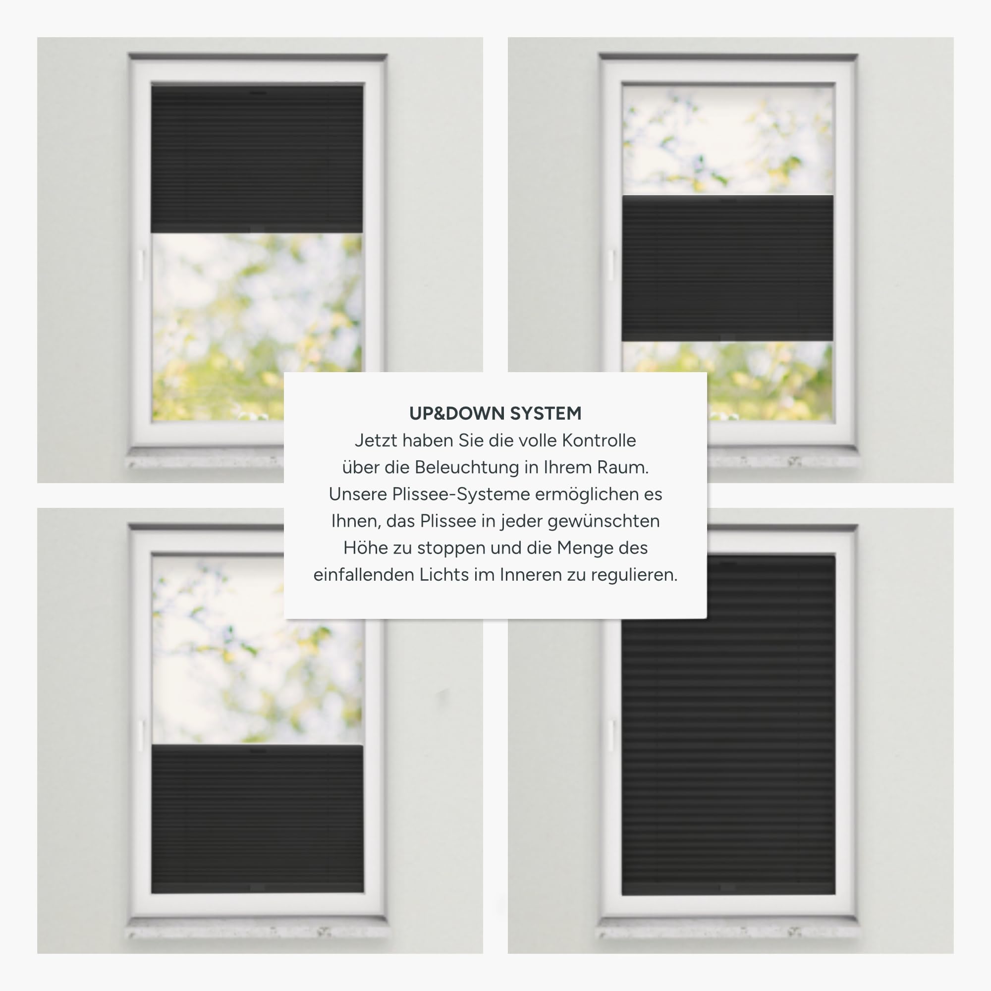 Estika Plissee, Bruchfeste Klemmhalter - Anthrazit - 120 cm x 150 cm - Plissee ohne Bohren, Plissee Klemmfix, Rollos für Fenster ohne Bohren, Jalousien Fenster für innen, Raffrollo