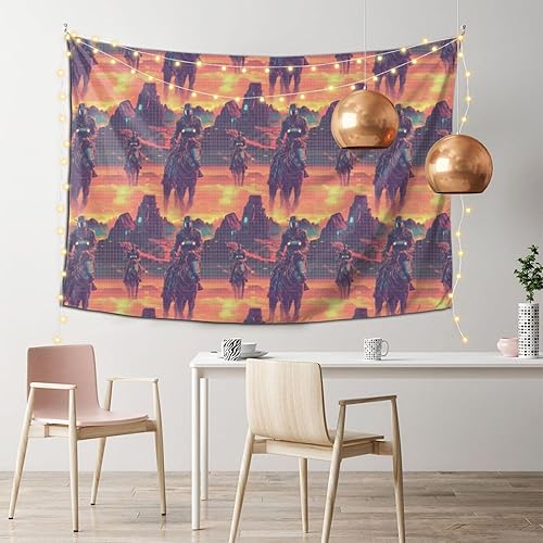 Miniatura 7 de Cyber Retro Western Cowboy Print Tapestry for Bedroom, Tapestry Wall Hanging Decoration for Bedroom Living Room Aesthetic, 60x40 Inch Wall