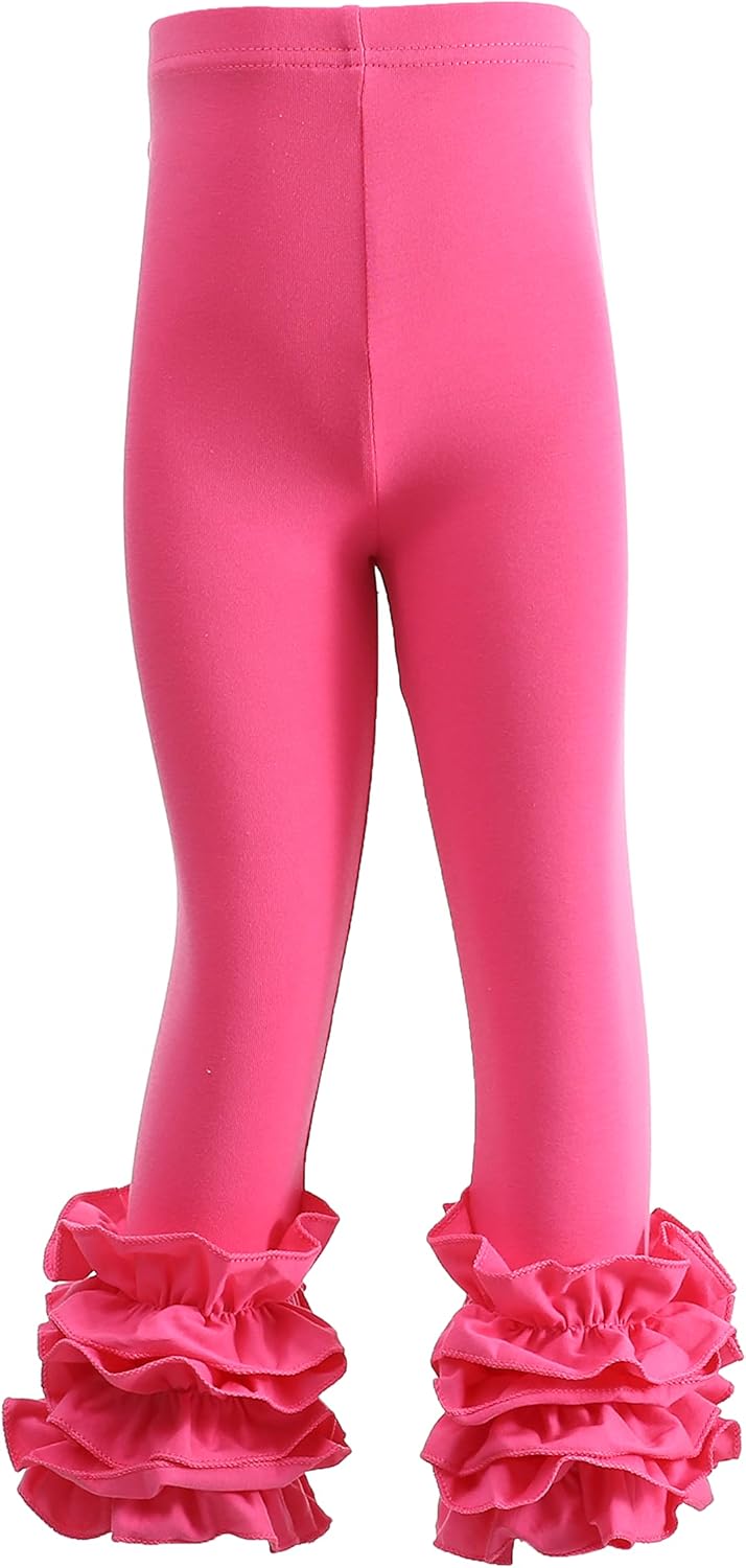 Ashken Baby Girls'Ruffle Pants Toddlers Little Girls Leggings 6 Months-8T